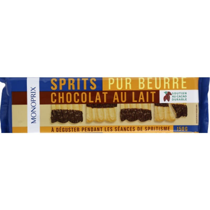 Monoprix Biscuits Sablés Sprits Chocolat au Lait paquet x9 150g