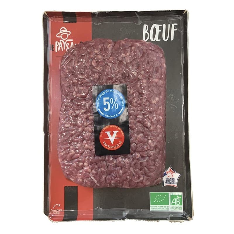 Le Paysan bio Haché de bœuf 5%mg 350g