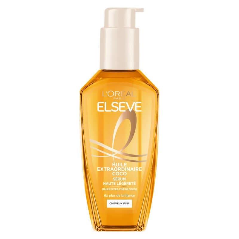 L'Oréal Paris Elseve Huile Extraordinaire Coco Soin Sublimateur Haute Légèreté Cheveux Fins & Secs 100ml