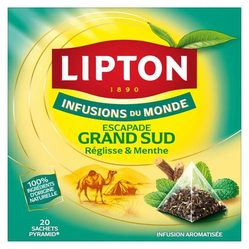 Lipton Infusion grand sud Réglisse menthe en sachets pyramide x20