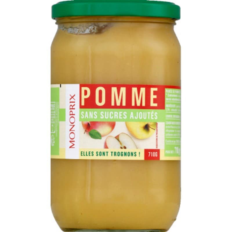 Monoprix Purée De Pomme Sans Sucres Ajoutés 710g
