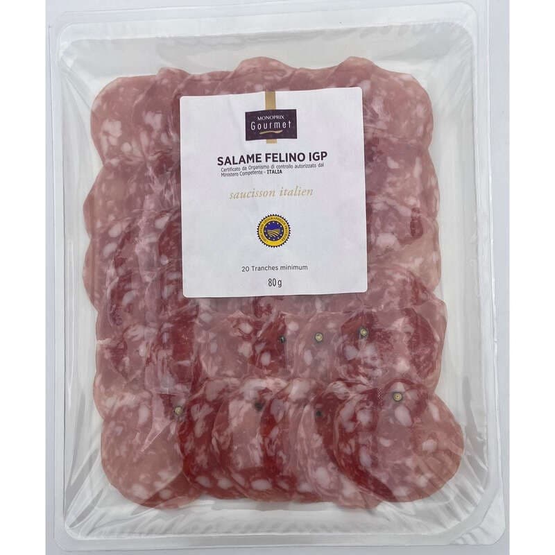Monoprix Gourmet Saucisson italien. I.G.P. 80g