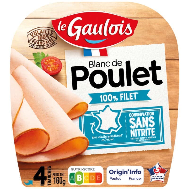 Le Gaulois Blanc de Poulet en Tranches x4 -160g