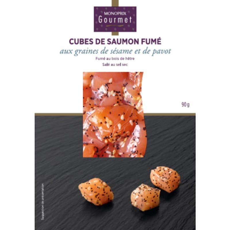 Monoprix Gourmet Cubes de Saumon Fumé aux graines de sésame 90g