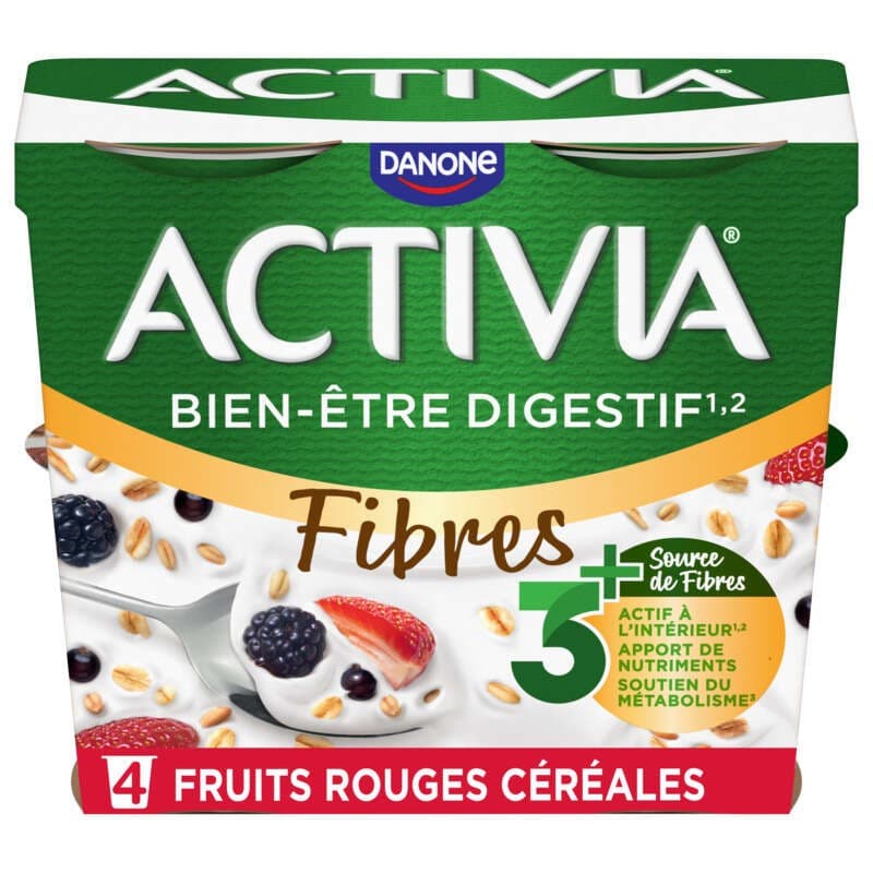 Activia Yaourt Aux Fruits Rouges Et Céréales Bifidus 4x115g