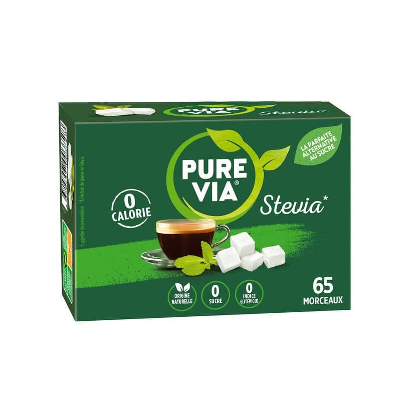 Pure Via Édulcorant Stévia 65 Morceaux