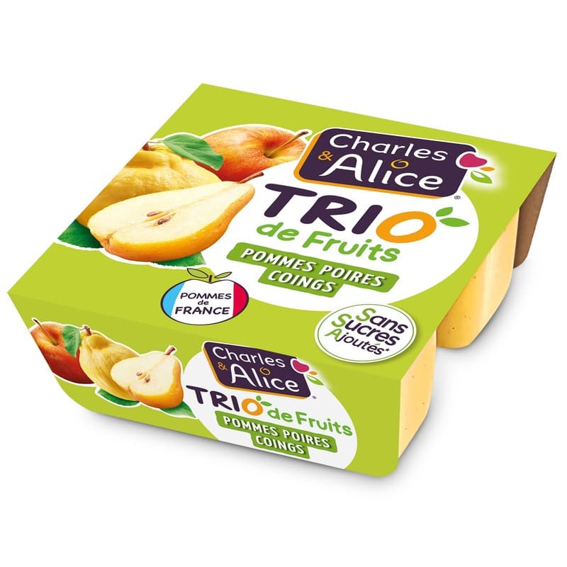 Charles & Alice Compote Pomme Poire Coing 4x100g