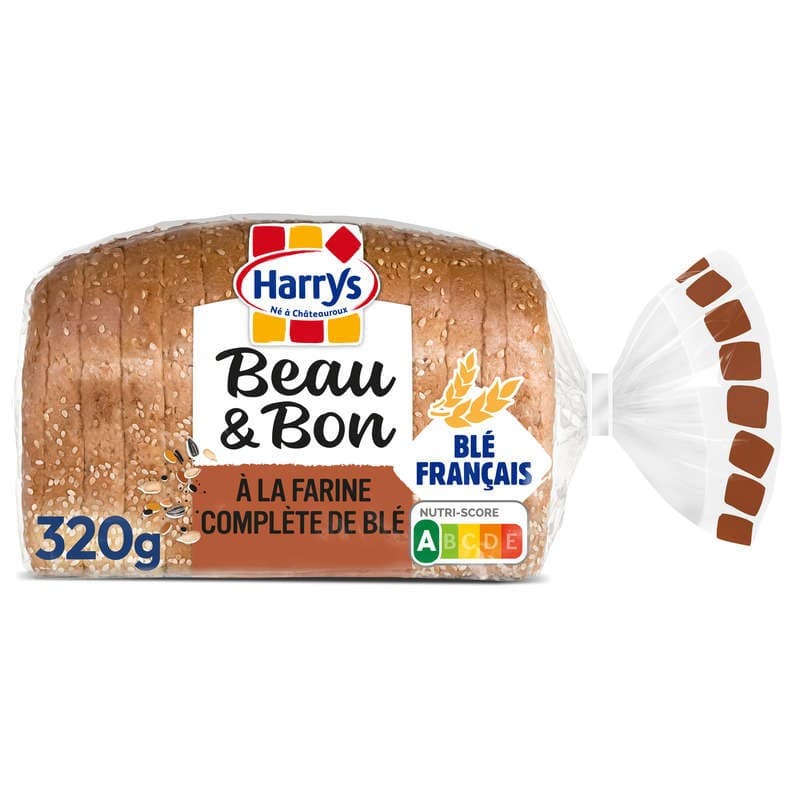 Harrys Beau & Bon Pain de mie complet lin tournesol sans additifs 320g
