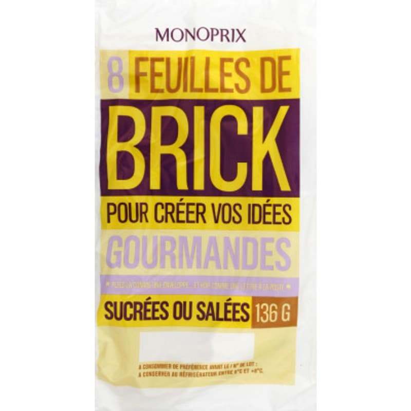 Monoprix Feuilles De Brick Feuilles x8 136g