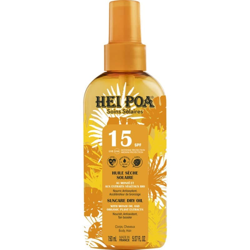 Hei Poa huile sèche solaire spf15 - 150ml