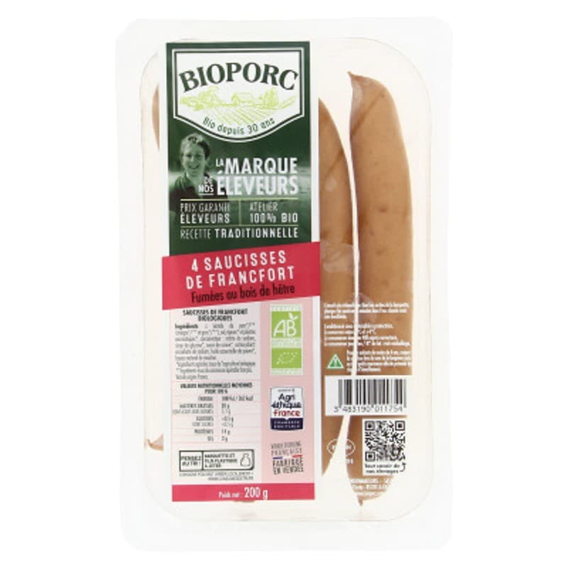 [Par Naturalia] Bioporc Saucisses De Francfort Bio 4x50g