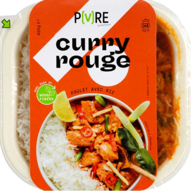 TopsFood Pure Curry Rouge poulet avec Riz 400g
