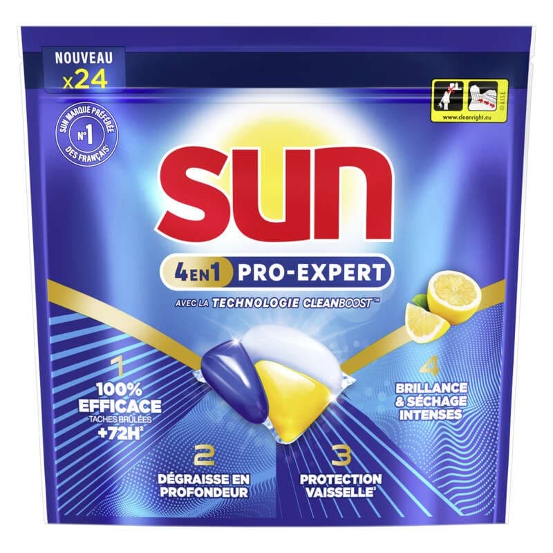 Sun Pro-Expert Capsules Lave-Vaisselle Citron x 24
