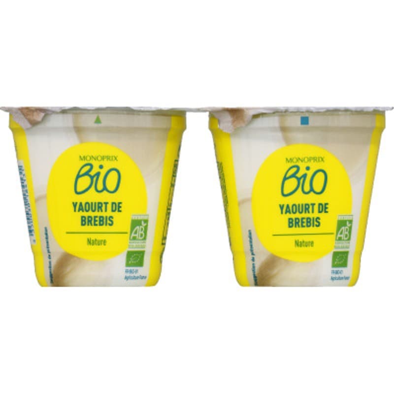 Monoprix Bio Yaourt de brebis nature 2x125g