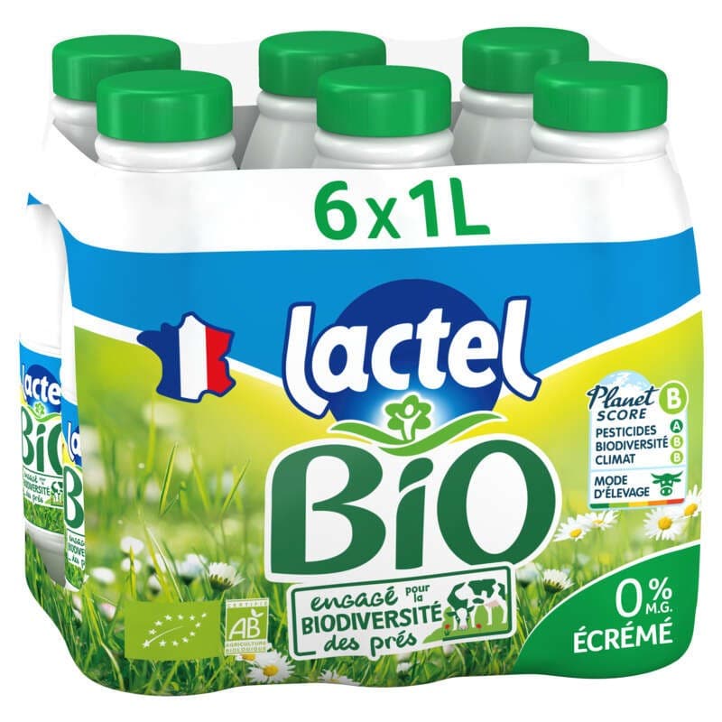Lactel Lait Écrémé Bio 6x1L