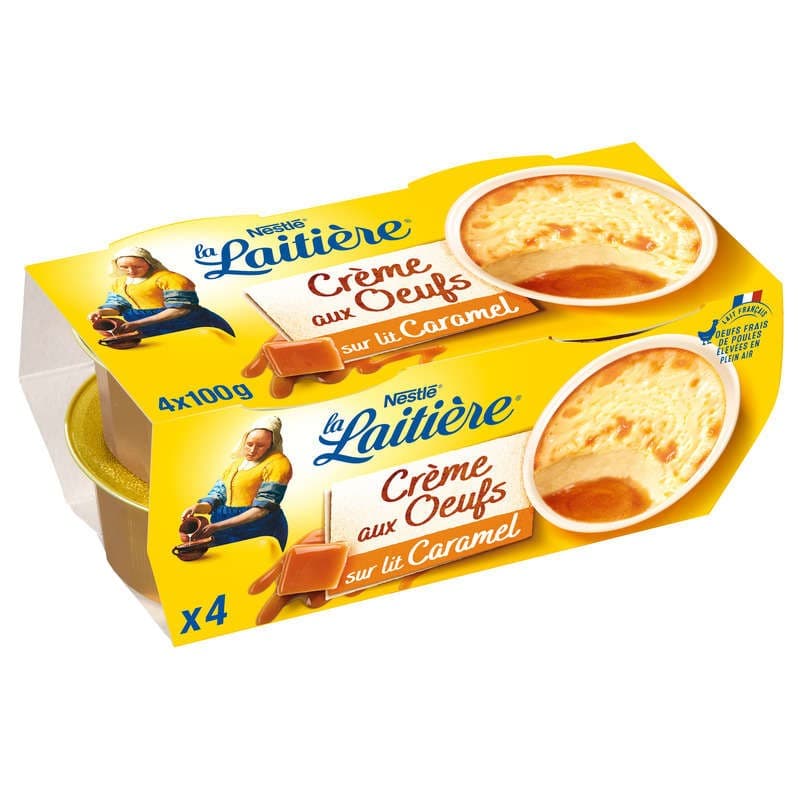 La Laitière Crème aux œufs sur lit de caramel 4x100g