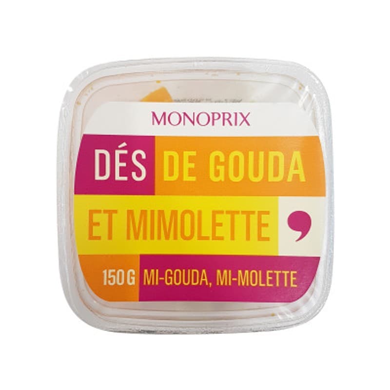 Monoprix Dés de gouda et mimolette 150g