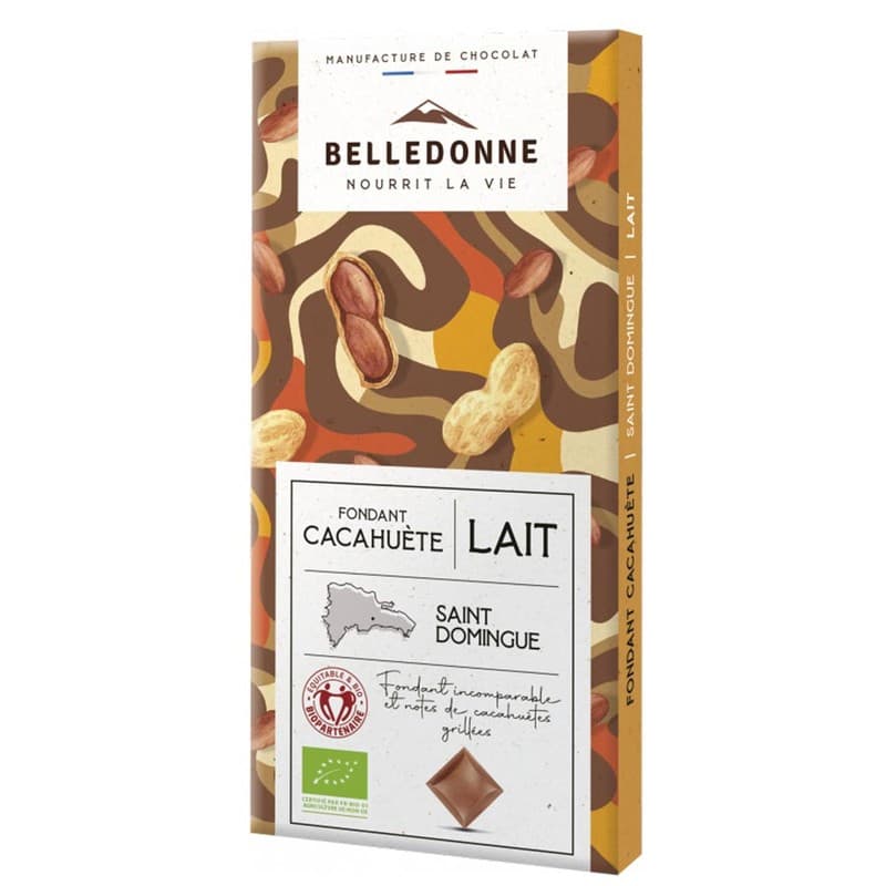 Belledonne Tablette chocolat au lait purée de cacahuète 80g