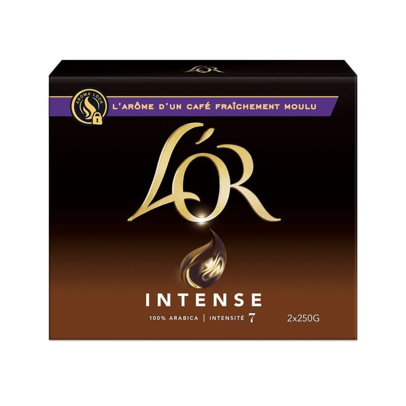 L'Or Café moulu Intense 100% Arabica intensité 7 2x250g