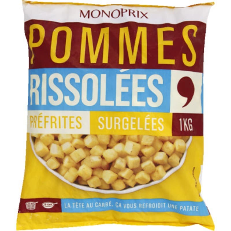 Monoprix Pommes Rissolées préfrites surgelées 1kg