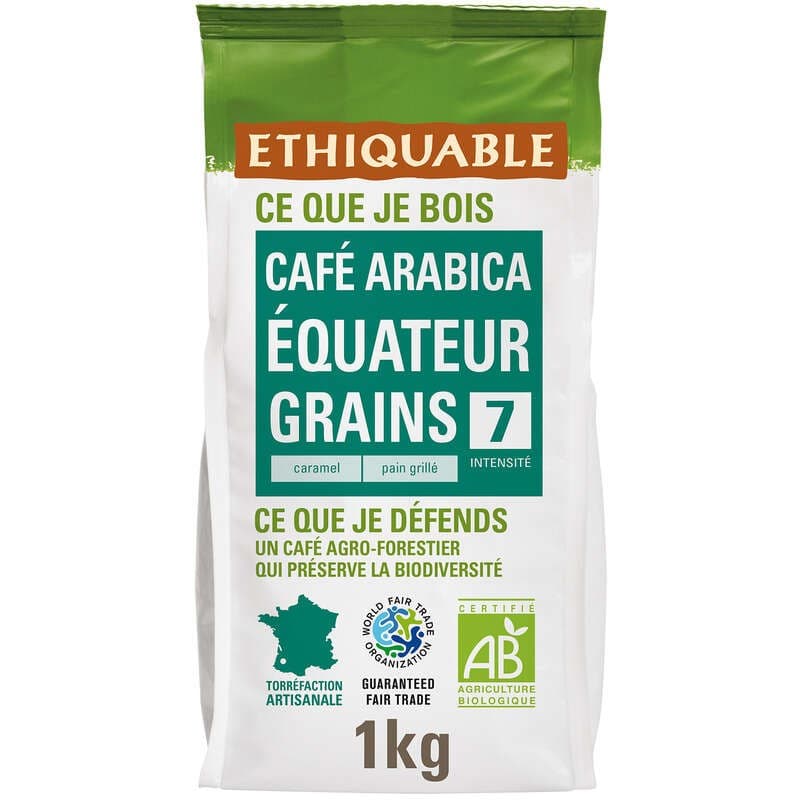 Ethiquable Café Grains Equateur Bio 1kg