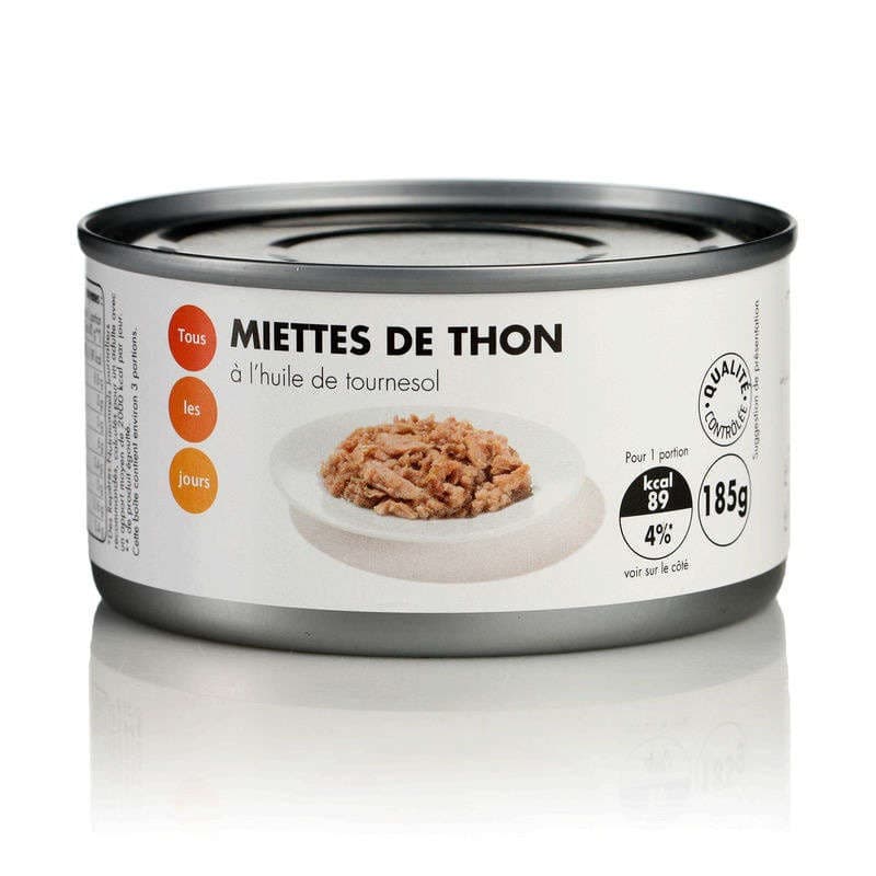 Tous les Jours Miettes Thon à l’huile de tournesol 185g