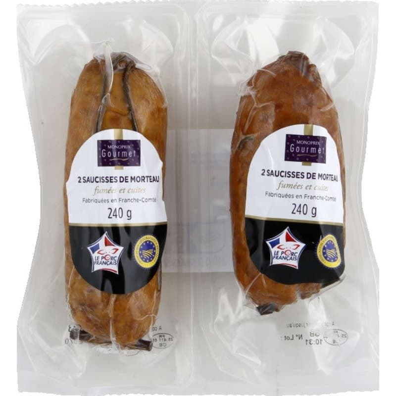 Monoprix Gourmet Mini saucisse de Morteau cuite 240g