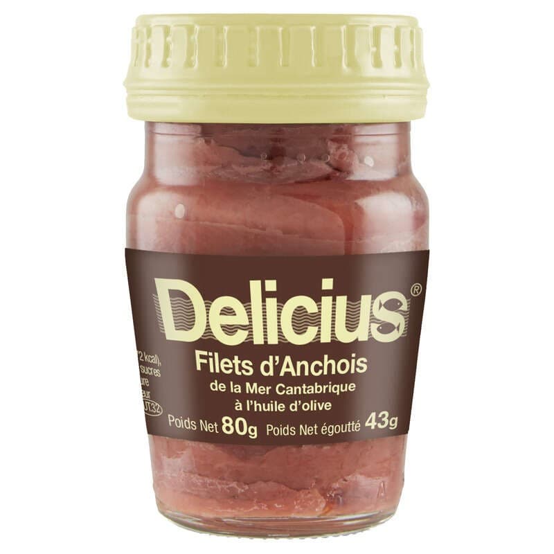 Delicious Filets d'Anchois de la mer cantabrique 80g