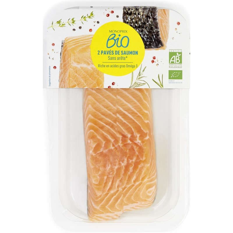 Monoprix Bio Pavés de saumon 240g