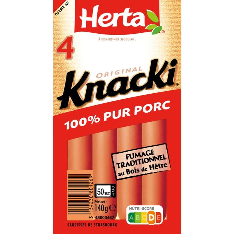 Herta Knacki Saucisses Original x4 140g