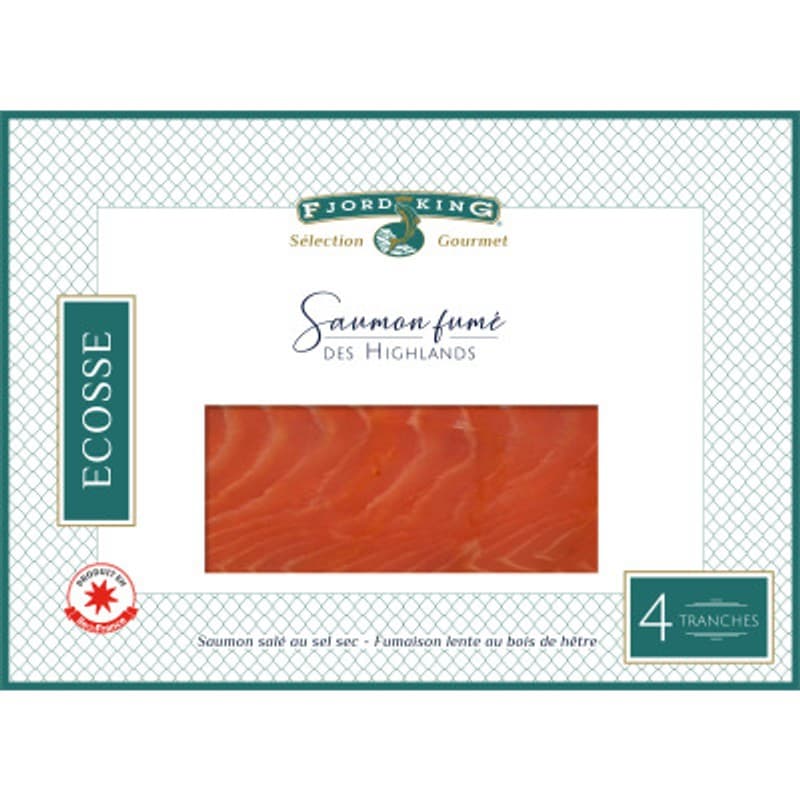 Fjord king Saumon Fumé des Highlands x4 tranches 140g