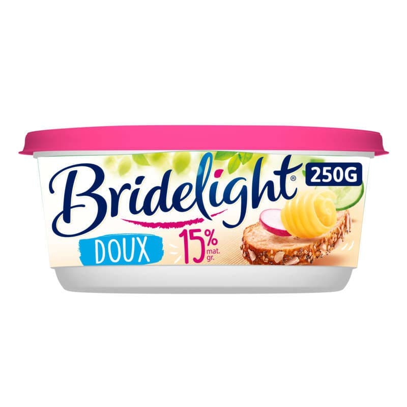 Bridelight Beurre allégé doux 15% Mg Beurrier 250g