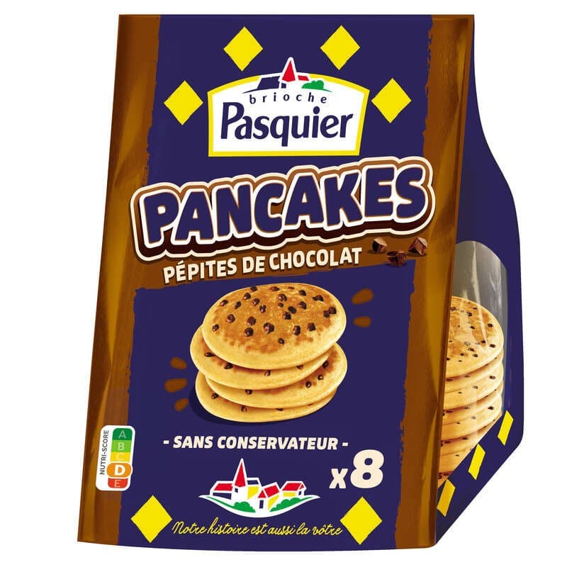 Brioche Pasquier Pancakes aux Pépites de Chocolat x8