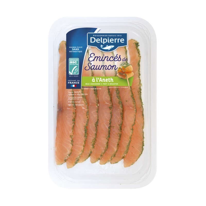 Delpierre Emincé de saumon à l'Aneth 120g