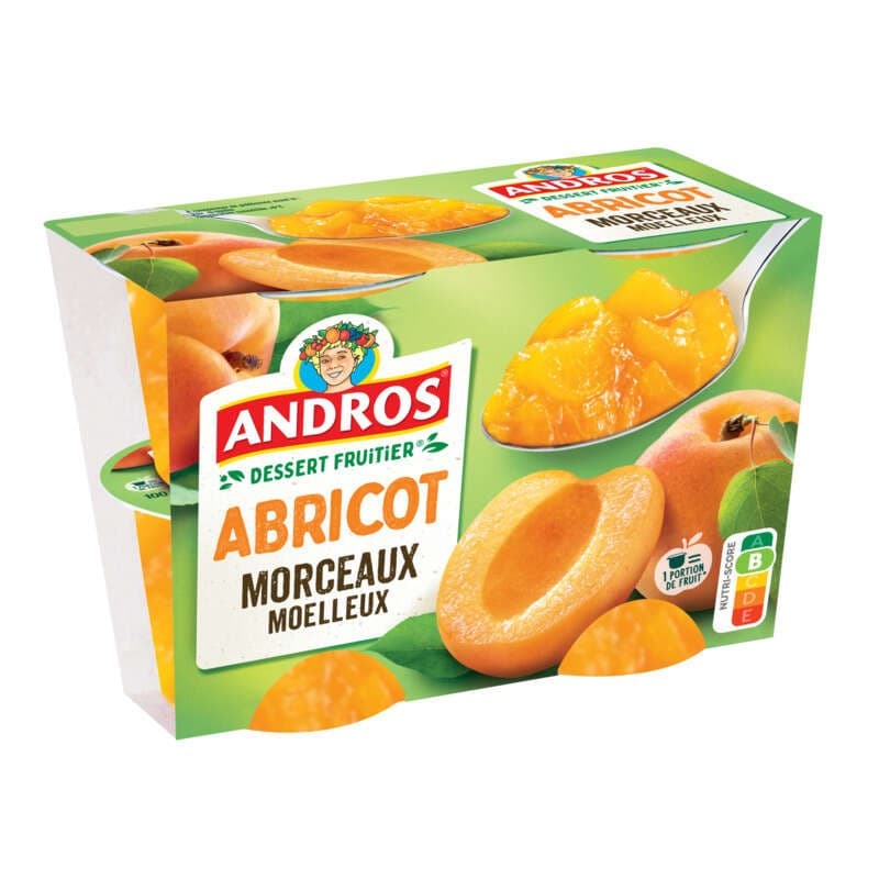 Andros aux morceaux moelleux d'abricot 4x100g