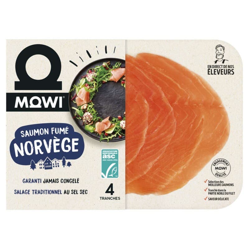 Mowi Saumon Fumé Norvège en Tranches ASC x4 -130g