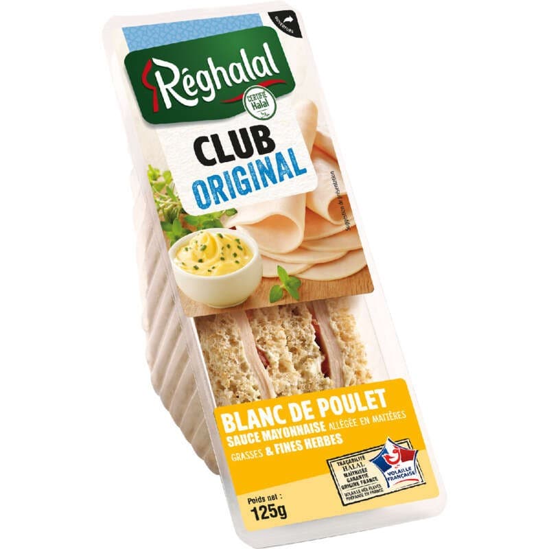 Reghalal Sandwich Club Poulet halal 125g