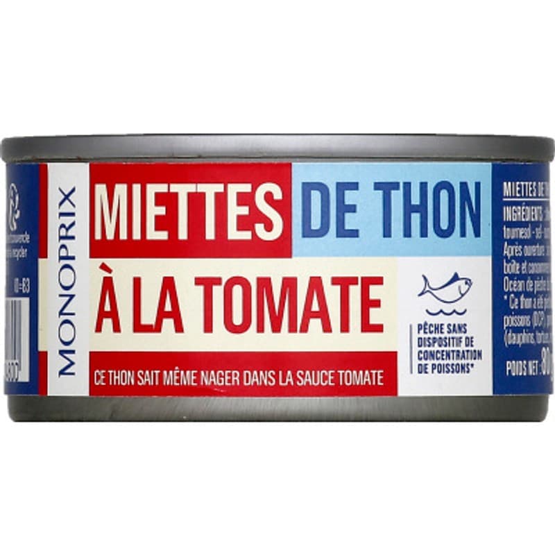 Monoprix Miettes de Thon à la Tomate 52g