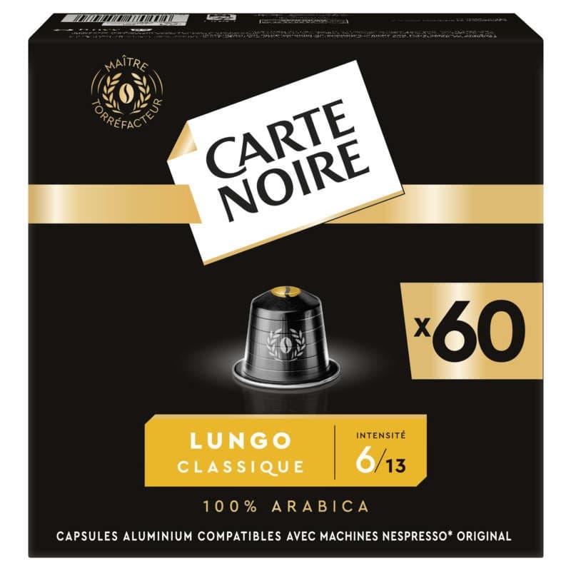 Carte Noire Café Capsules Lungo Intensité 6 Méga Format x60