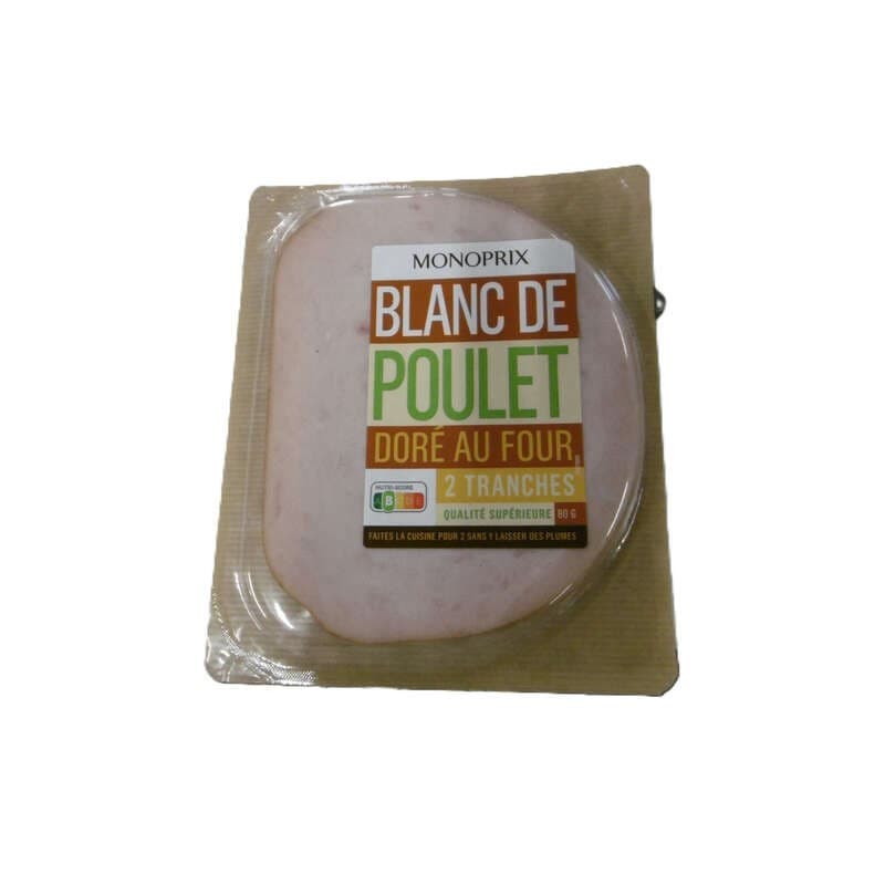 Monoprix Blanc de Poulet 2 tranches 80g