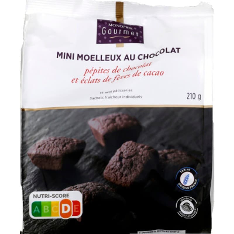Monoprix Gourmet Mini Moelleux Au Chocolat, Pépites De Chocolat 210g