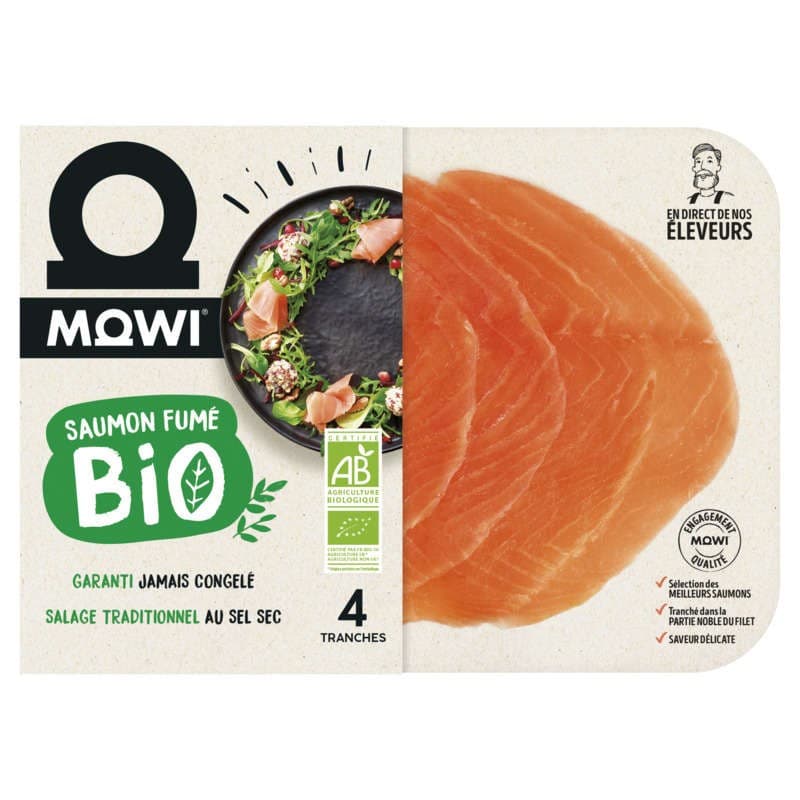 Mowi Saumon Fumé Bio X4 Tranches Mini 110g