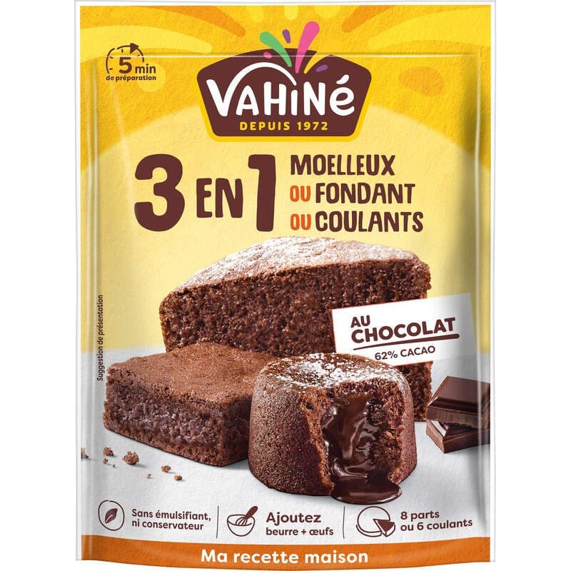 Vahiné Préparation 12 Muffins Ou 20 Biscuits Ou 1 Grand Moelleux Aux Pépites De Chocolat 280g