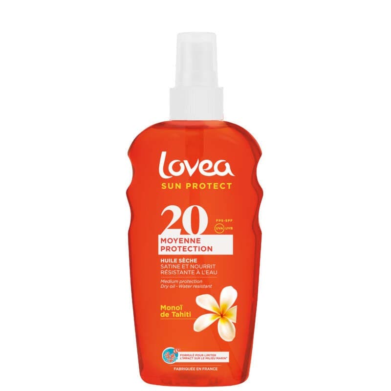 Lovea Huile sèche SPF20 Moyenne protection au Monoï de Tahiti 150ml