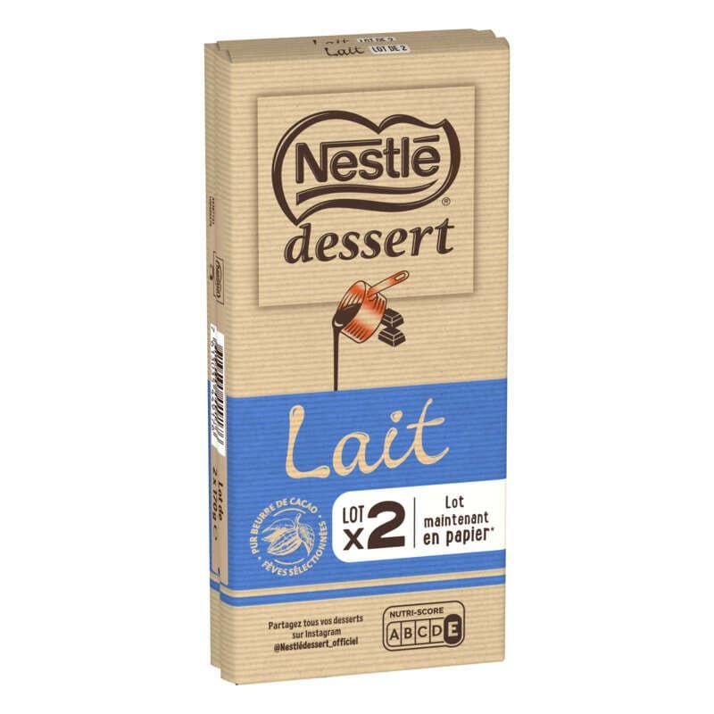 Nestlé Dessert Tablette Chocolat Lait 2x170g