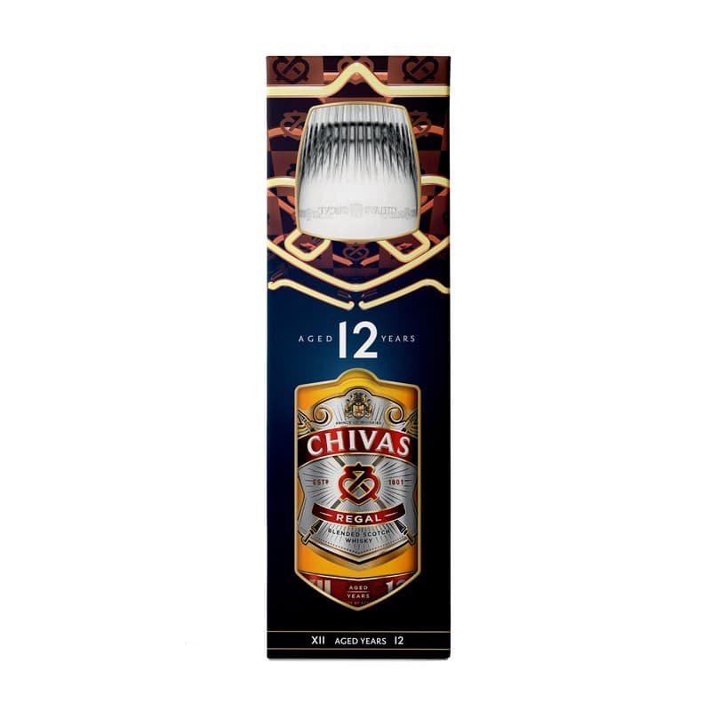 Chivas Coffret Verre + Whisky Blended Scotch 12 ans 40% 70cl