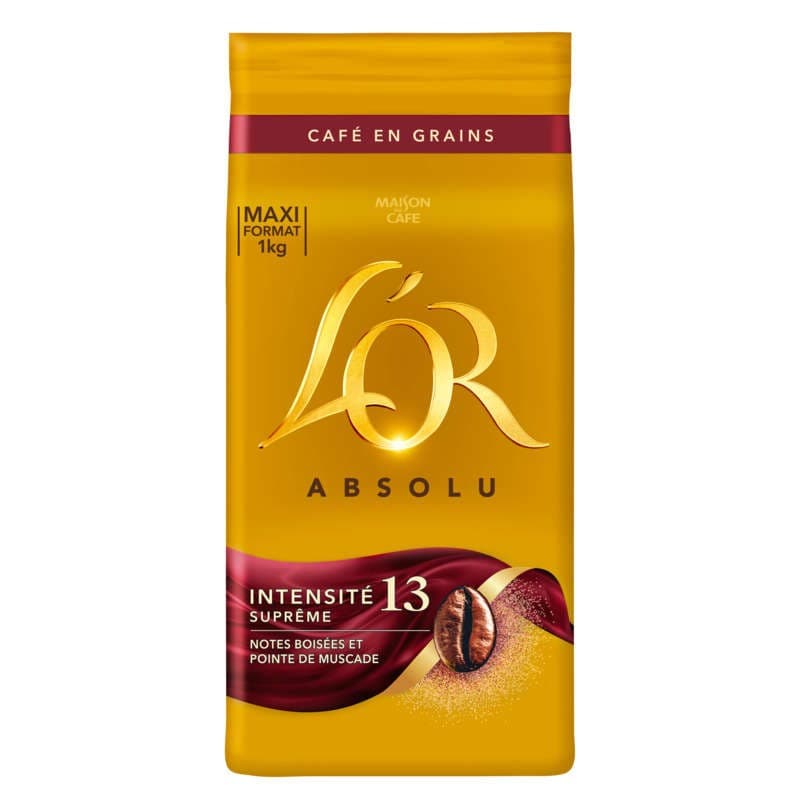 L’Or Absolu Intensité 13 café en grains 1kg