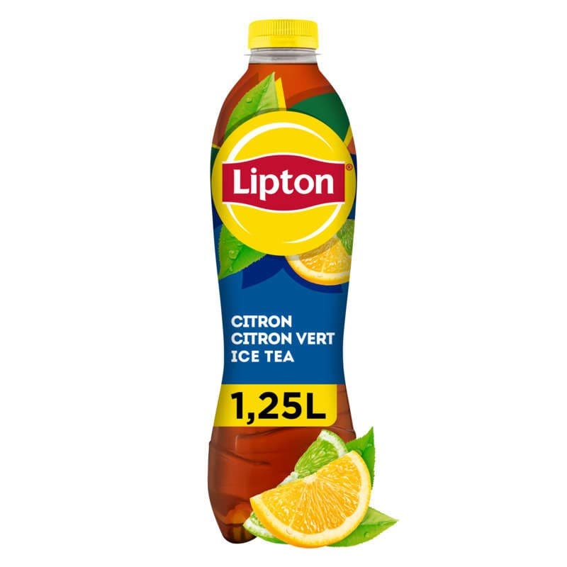 Lipton Ice Tea Thé Glacé Saveur Citron et Citron Vert 1,25L