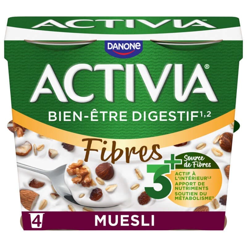 Activia Probiotiques Céréales Yaourt Muesli Bifidus 4x120g