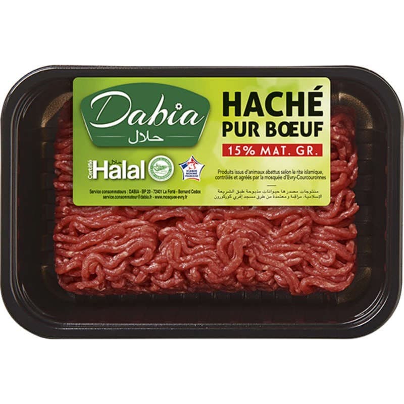 Dabia Halal Haché Pur Boeuf m.g 15% - 650g